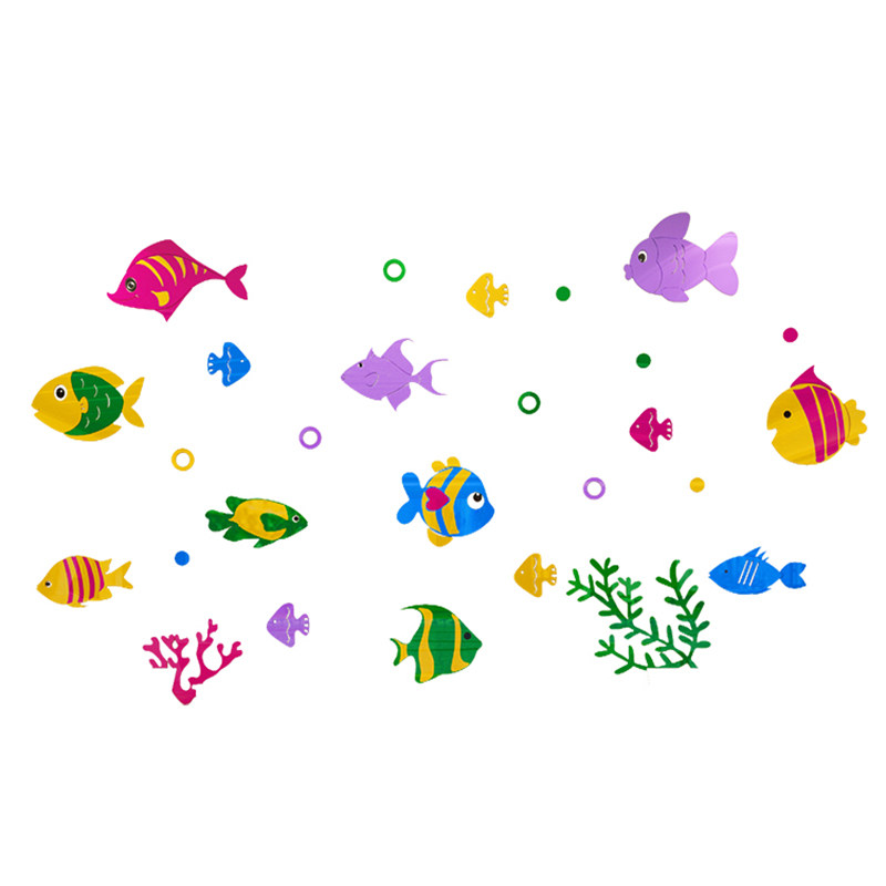 海洋馆鱼群3d立体贴画浴室卫生间贴纸防水墙贴墙贴