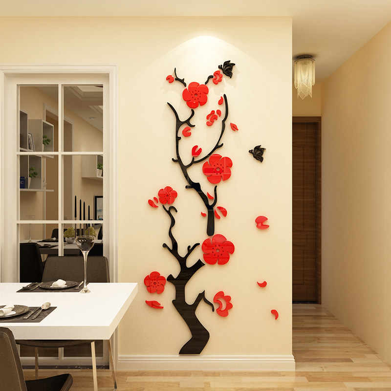 亚克力3d立体墙贴客厅墙面墙上贴画玄关走廊墙壁背景墙装饰创意