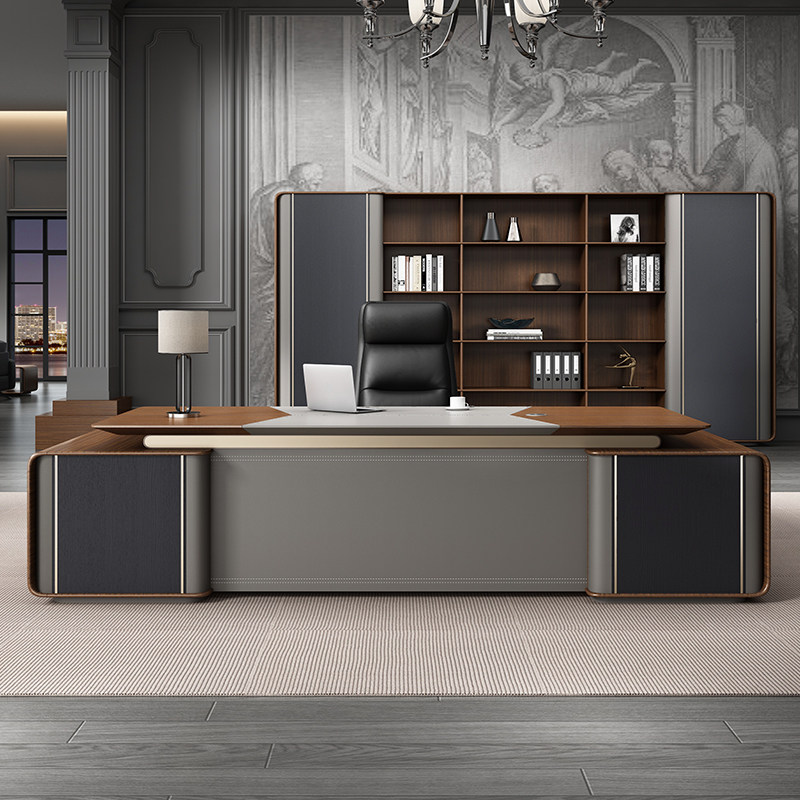 老板大班台高档总裁单人经理主管现代大气办公室大班台