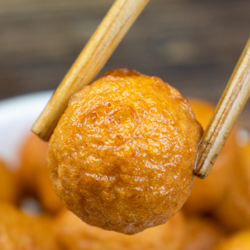 海旺炸鱼材鱼煮食关东火锅小吃广东鱼蛋黄金鱼鱼丸