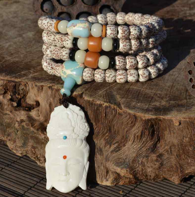 佛珠108颗菩提潮品男士项链装饰小籽戴脖子手串女佛珠