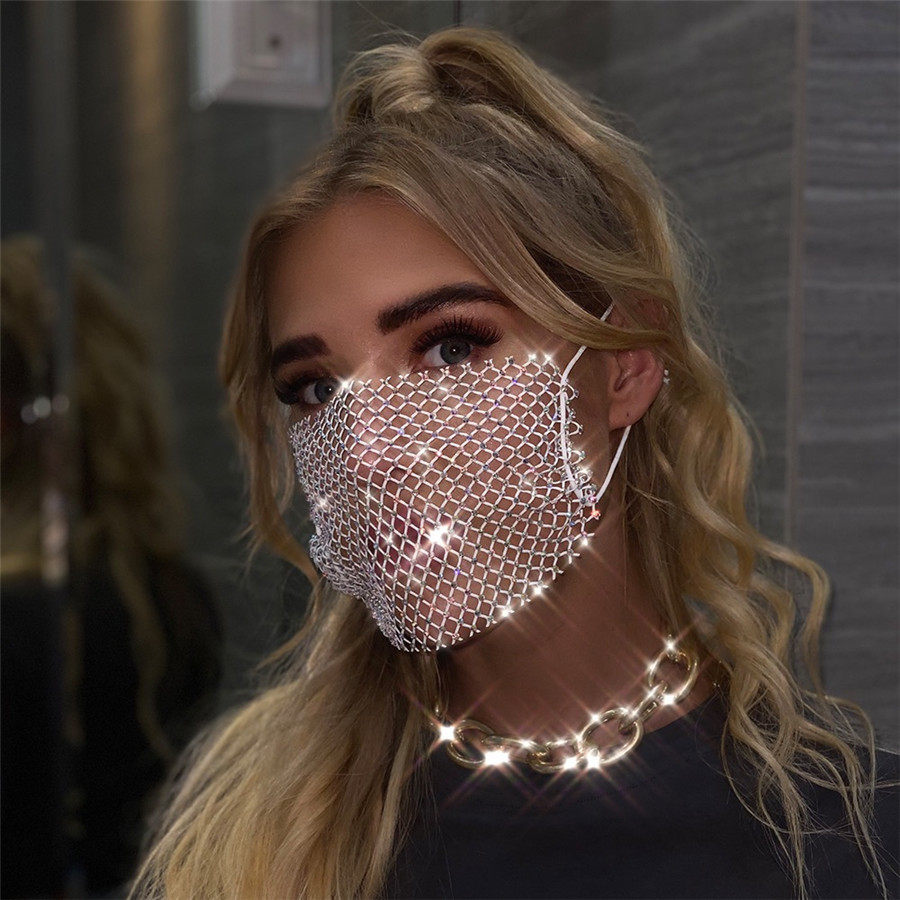 口罩欧美潮牌钻石女女女神时尚网红爆款装饰口罩