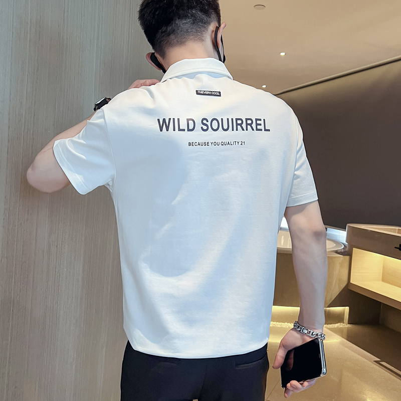 短袖t恤男polo衫2022新款夏季针织衫ins潮牌保罗体恤翻领韩版潮流