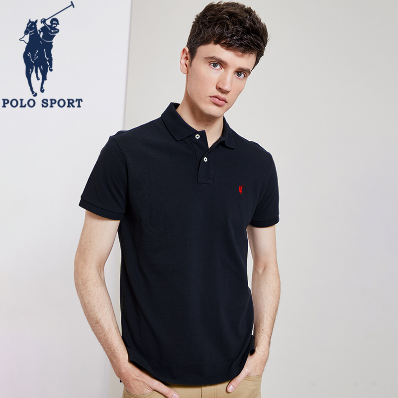 polosport2021夏季新款短袖纯色男士商务休闲polo衫