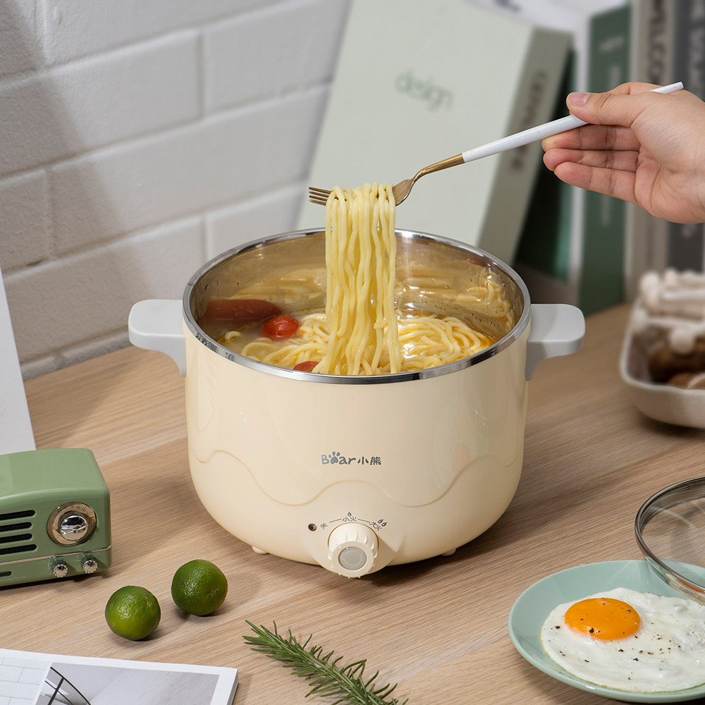 小熊多功能家用火锅煮面神器小电锅宿舍学生电煮锅电器官方旗舰店