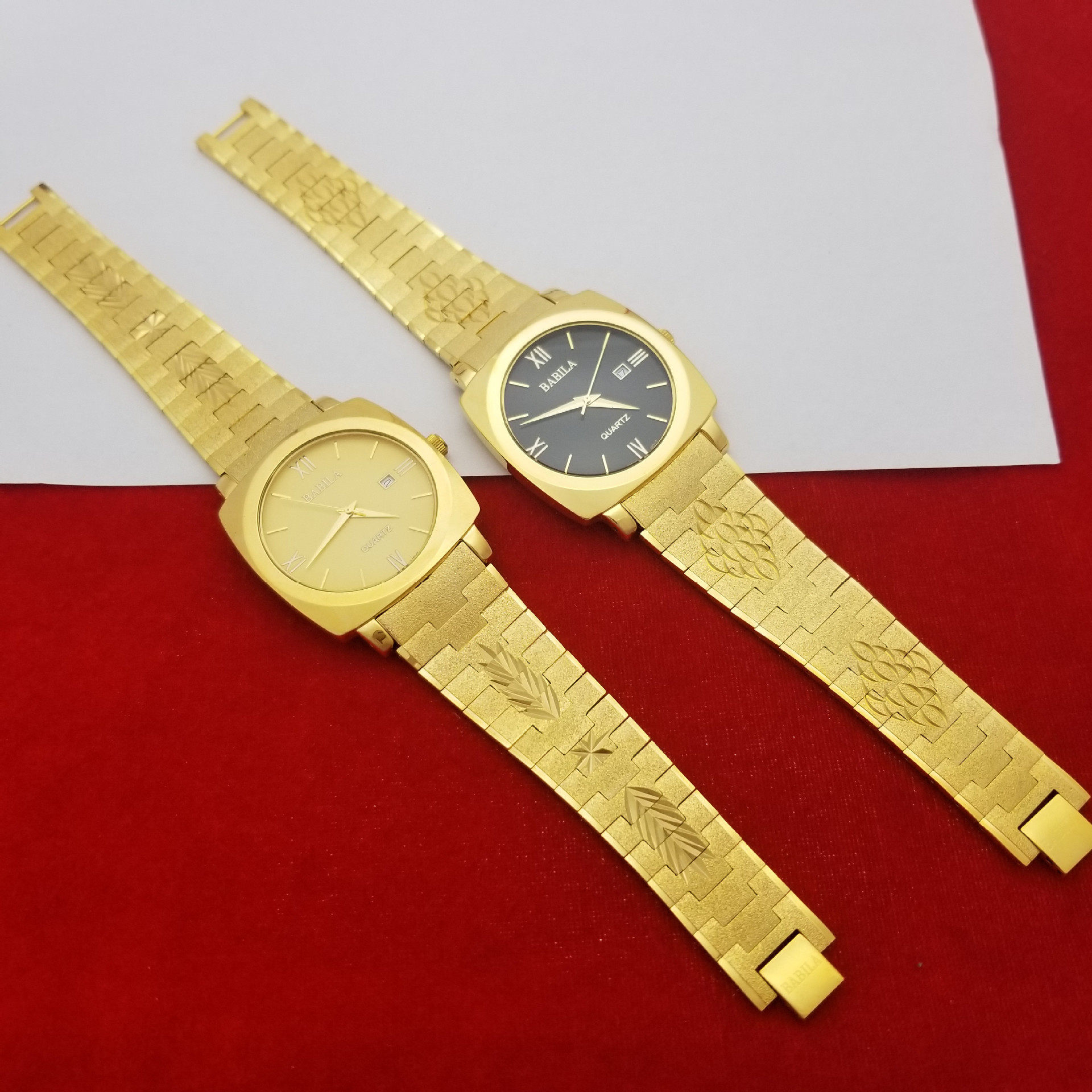 浪漫情侣表一对沙金手表24k金色进口进口机机芯国产腕表