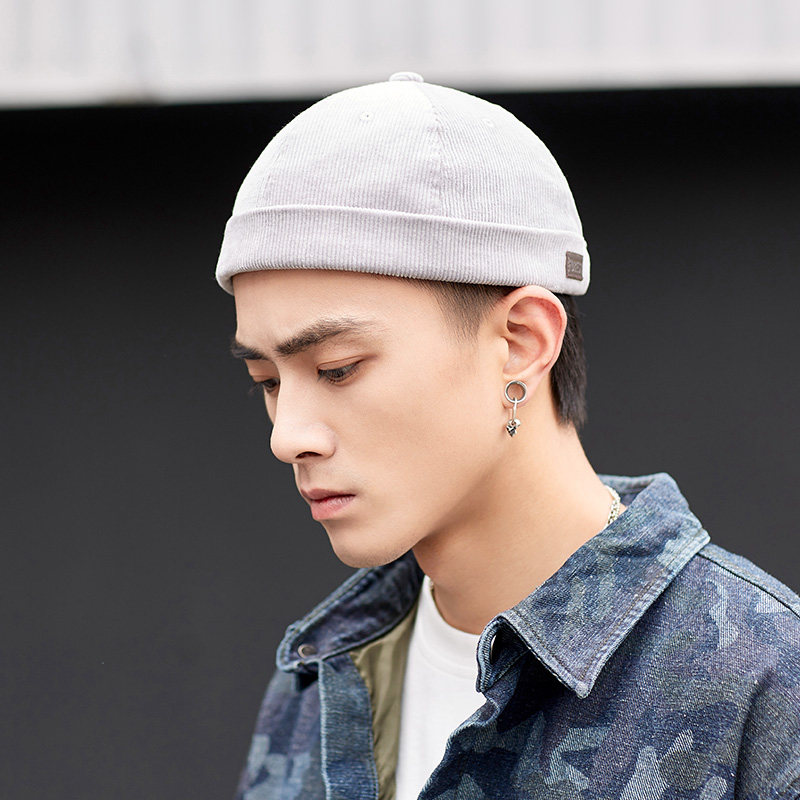 秋冬季雅痞帽子男瓜皮帽潮韩版地主帽无圆顶保暖帽子