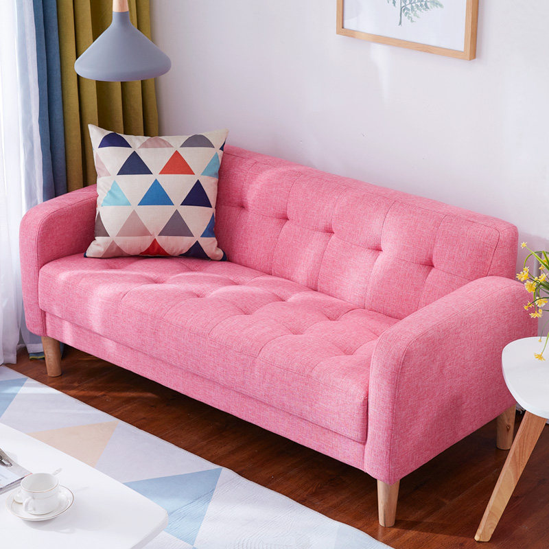 双人沙发小户型两人沙发布艺出租房经济型现代简约卧室迷你小沙发