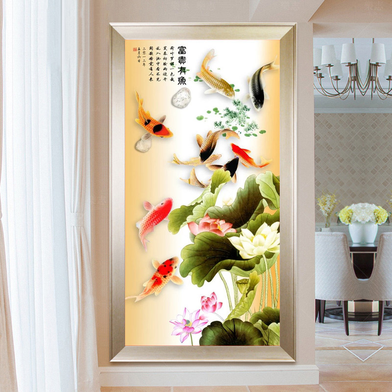 蒙娜丽莎十字绣2020新款客厅线绣简约玄关竖版过道十字绣套件