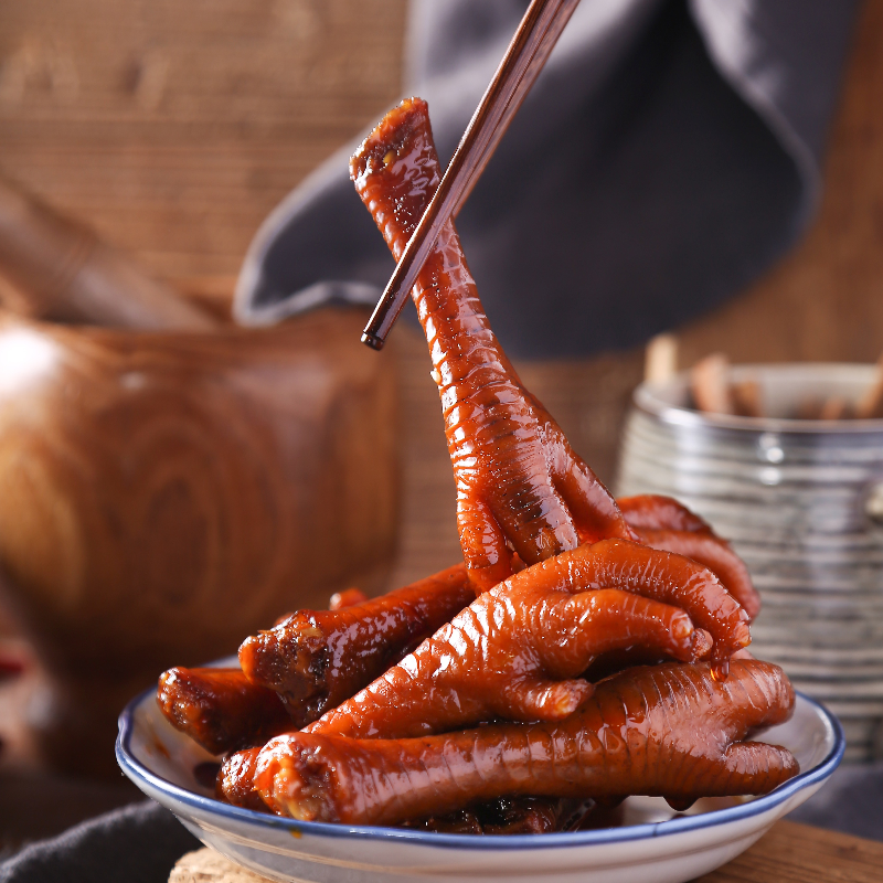 鸡脚女神冷吃铺油卤土卤味凤爪四川川达特产鸡肉零食