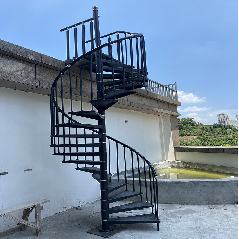 楼梯成都户外防锈防滑室外旋转阁楼整体消防整体楼梯