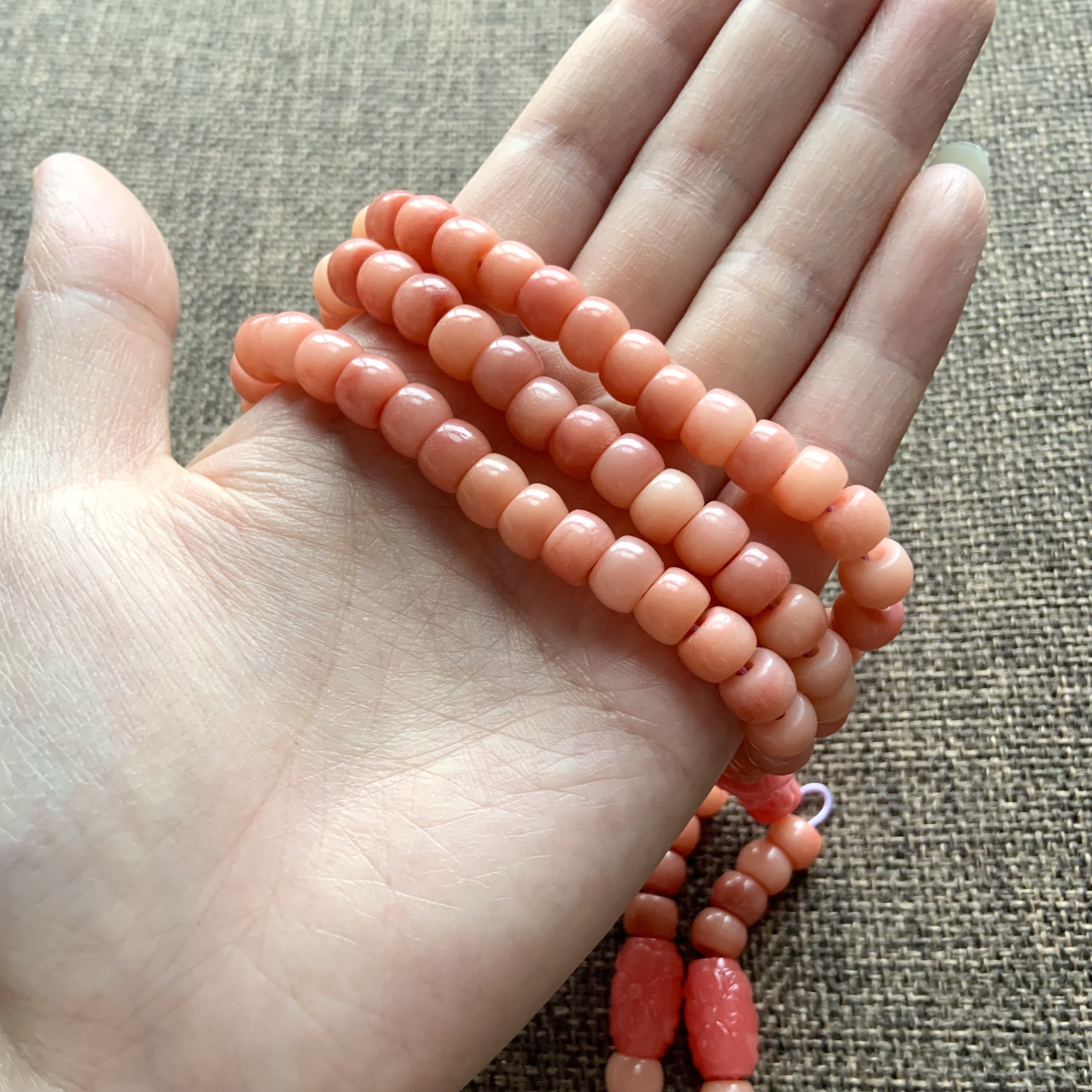 天然骆驼骨多圈手串高瓷包浆玉化老文玩渐变项链手链