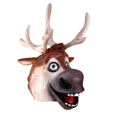 动漫冰雪奇缘2frozen圣诞麋鹿动物面具乳胶头套舞会cosplay周边