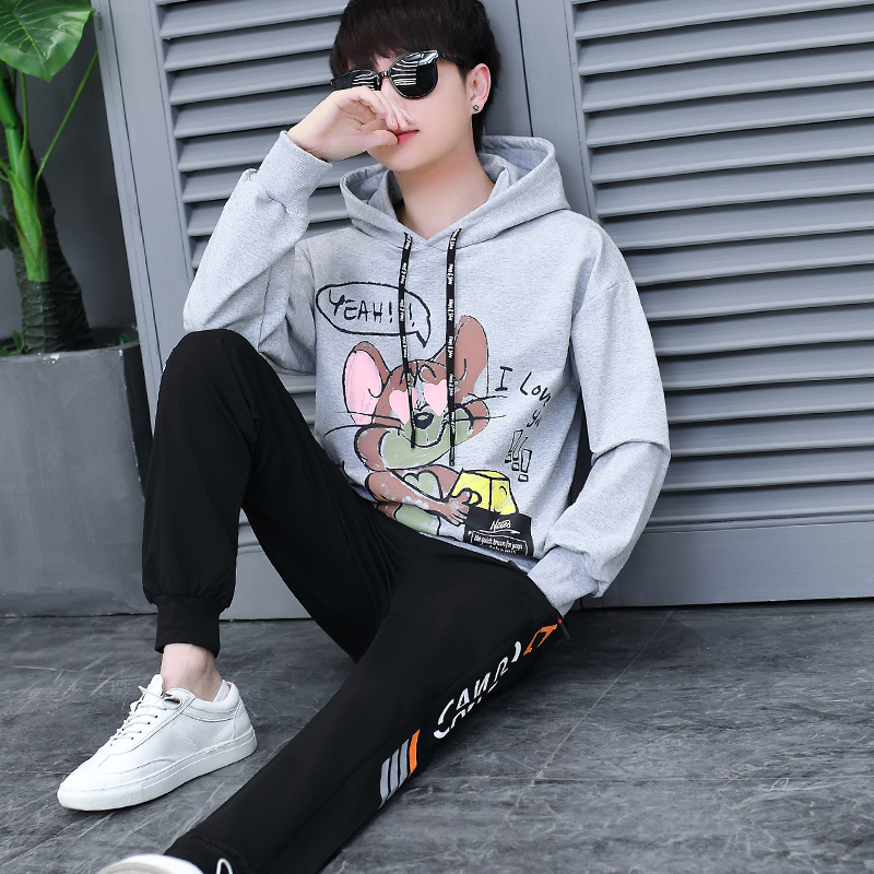 青少年春季休闲套装男孩初中中学生搭配帅气运动服休闲运动套装