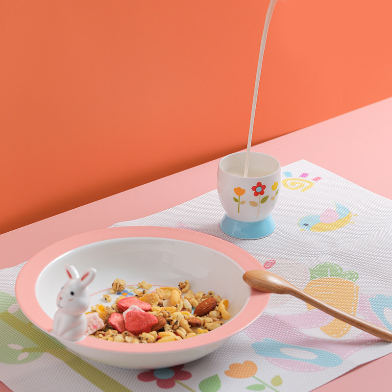 陶溪川儿童饭碗家用小孩餐具套装小学生陶瓷卡通碗