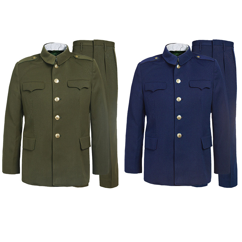 常服套装正品式冬草绿色老式马裤呢中山老兵怀旧作训外套