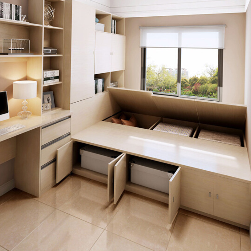 l索菲亚榻榻米床 定制榻榻米双人床 储物床高箱收纳床定制