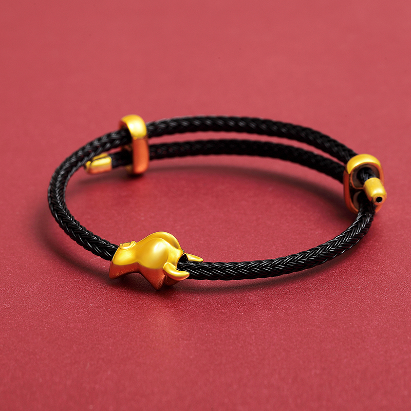 小牛5g手链金牛转运纯金足金牛年本命年黄金手饰