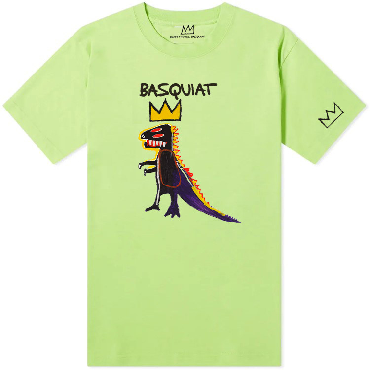 涂鸦艺术家巴斯奎特basquiat文艺皇冠恐龙男女女款t恤