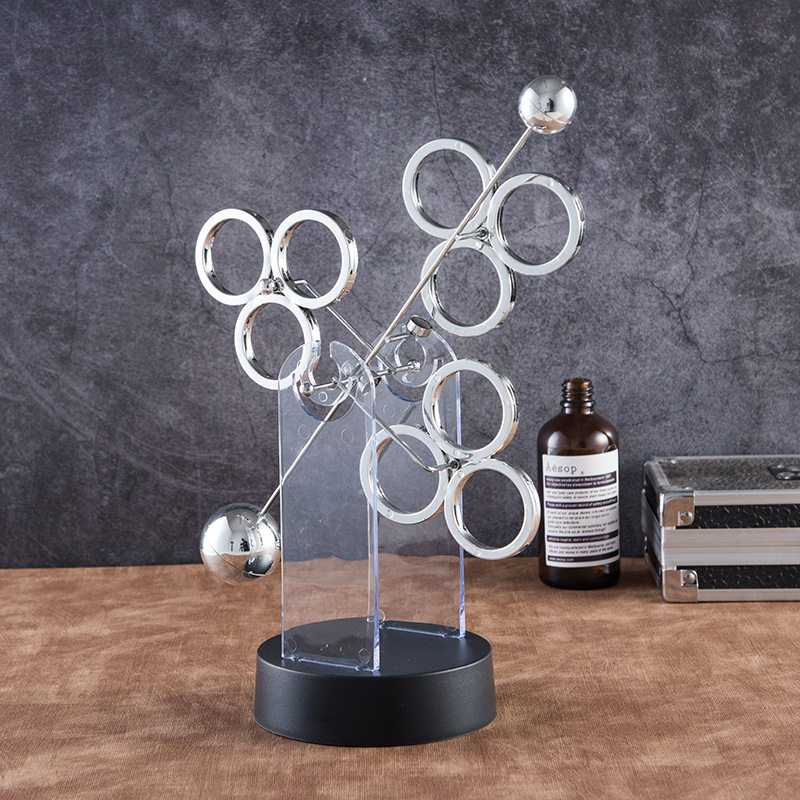 旋转大型牛顿永动摆件不停创意网红摇摆天体摆件