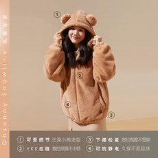 ohsunny bear plush coat women's 2022 new autumn and winter hooded soft cute cute loose warm coat ohsunny bear plush coat women's 2022 new autumn and winter hooded soft cute cute loose warm coat