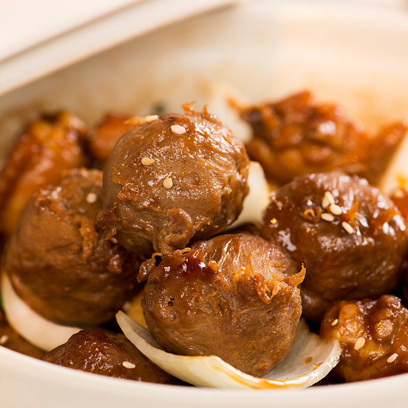 潮汕牛肉牛筋丸子黑椒味正宗手打手工麻辣烫豆捞潮州火锅食材250g