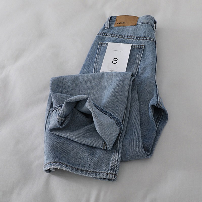 2022年夏季新款潮ins高腰直筒宽松阔腿裤港味chic哈伦牛仔裤子女