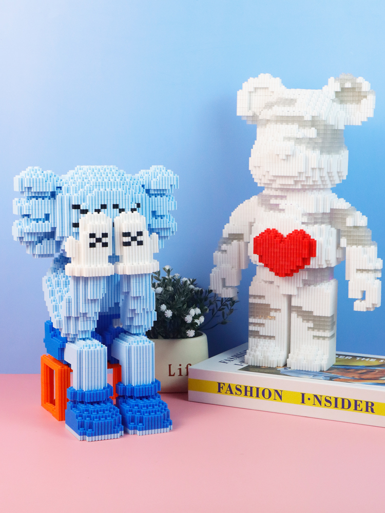 微型小颗颗粒拼装积木女孩礼物乐高暴力熊拼图塑料积木