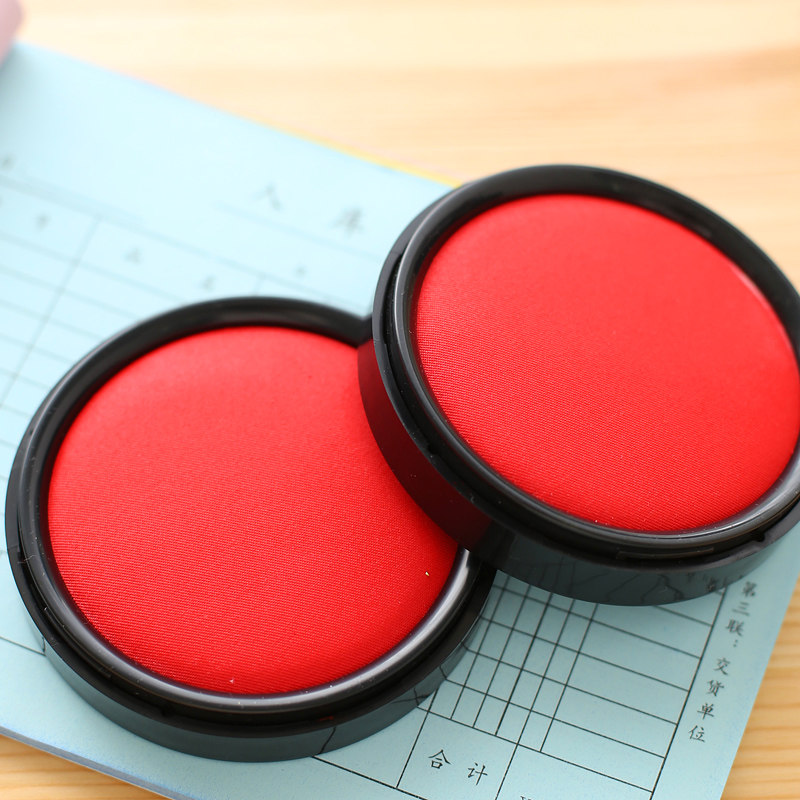 得力办公9869快干印泥印台耐磨即印即干60号红色财务出纳盖章用品