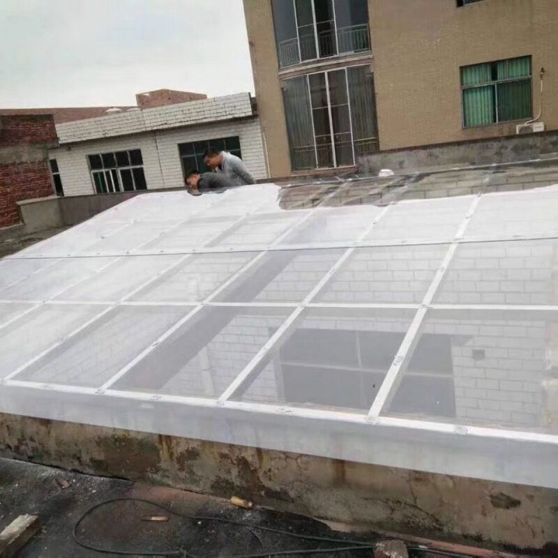 透明pc耐力板采光板塑料板硬板采光玻璃钢防雨雨棚