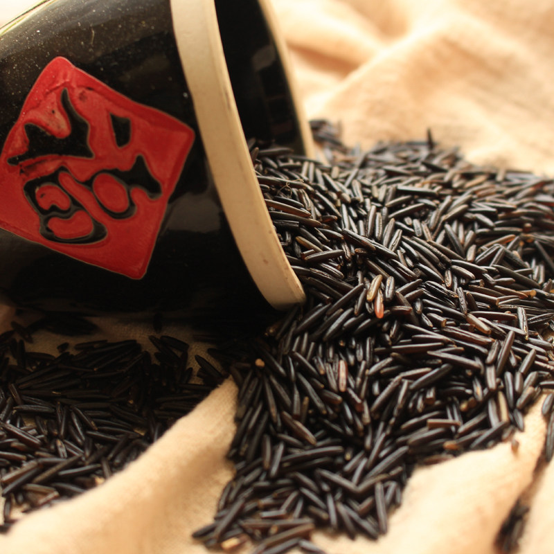 号野美国苏比利尔菰米冰湖松针黑米进口454g黑米