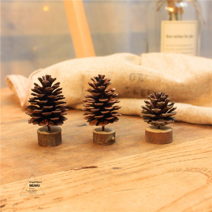 创意圣诞节装饰礼品礼物个性手工桌面摆件松果摆件
