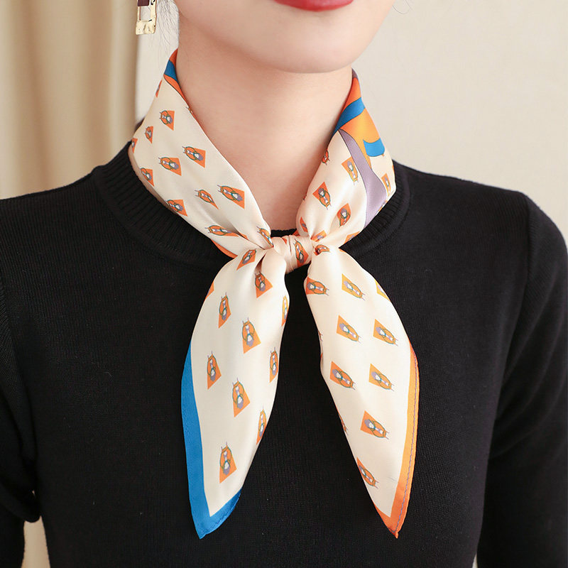 真丝护颈发发空姐职业领巾围巾丝巾百搭方巾围巾