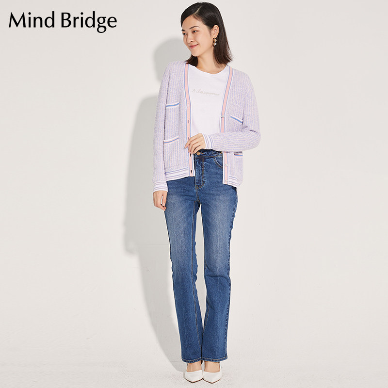 mindbridge针织上衣外套百家好女装2021春季新款毛针织衫