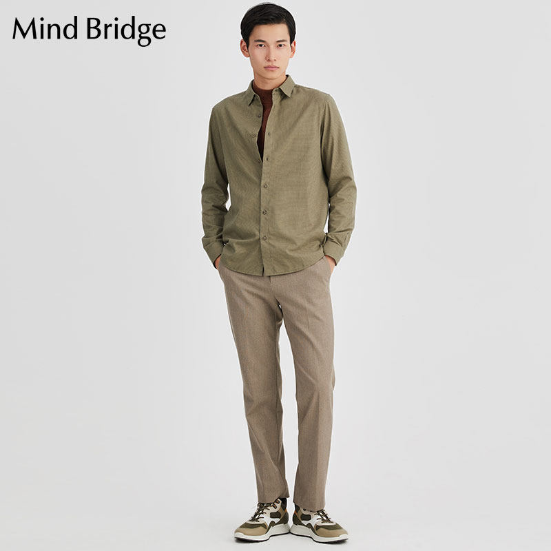 mindbridge长袖商务衬衫百家好男装秋冬新款韩版衬衫