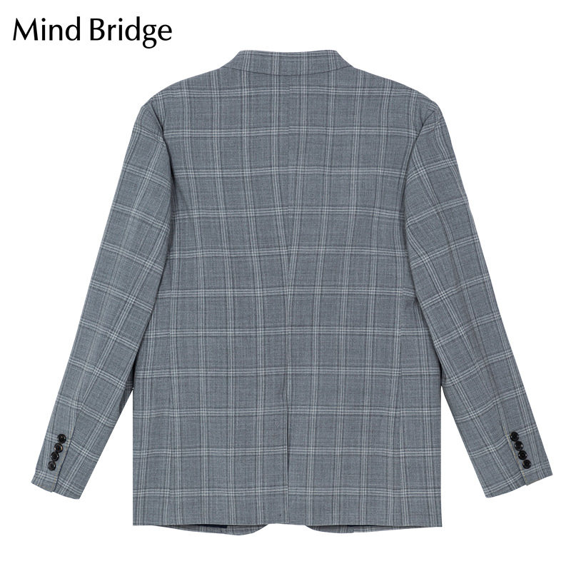 mindbridge百家好格子西服正装男春夏新款休闲商务西服