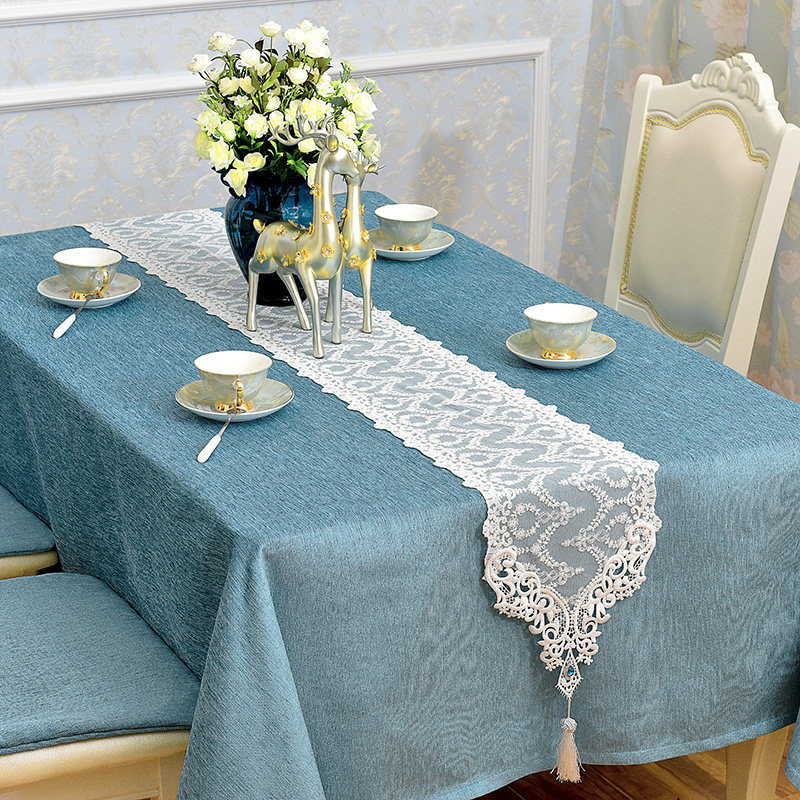 桌旗蕾丝欧式韩式餐桌茶几旗美美式白色电视柜桌旗