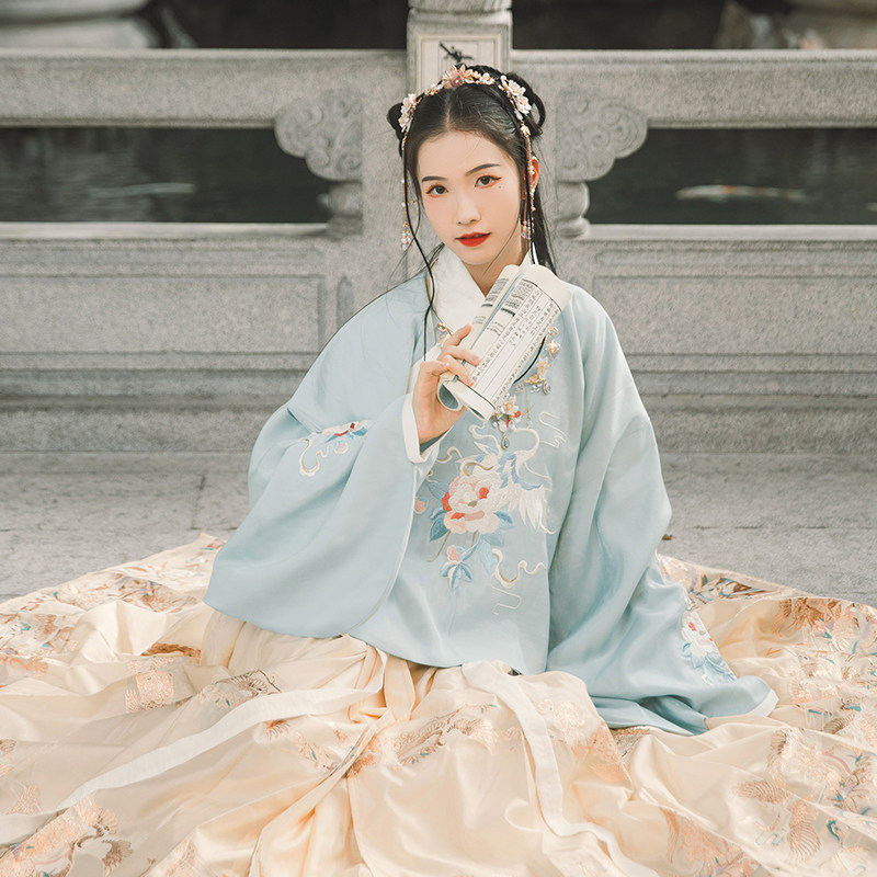 汉尚华莲清歌正品原创汉服女明制袄裙织金马面裙现货-即将绝版