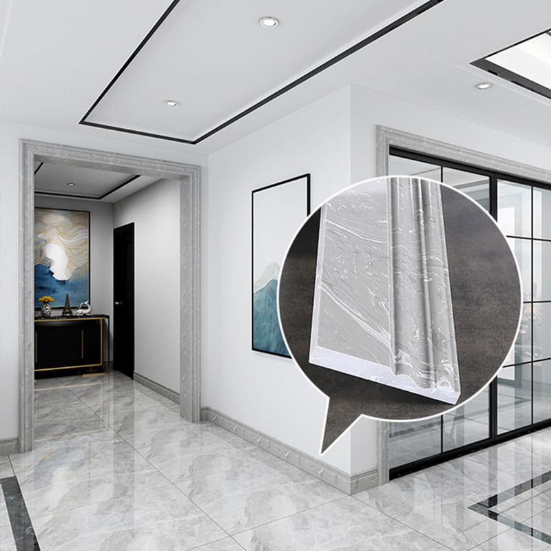 石材简约客厅踢脚瓷砖白色地脚北欧脚板人造踢脚线