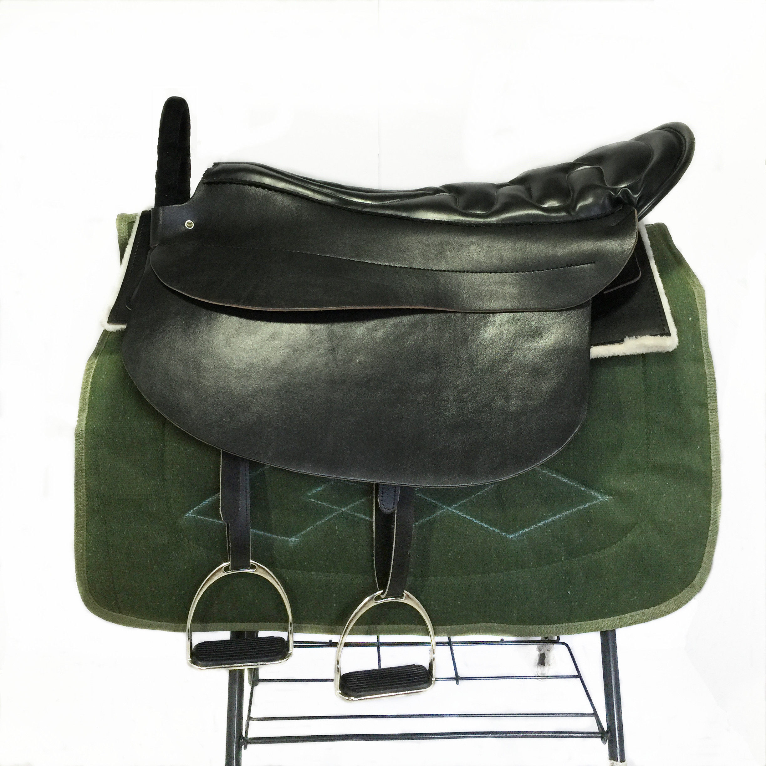 马具牛皮游客马鞍双人鞍情侣鞍亲子鞍两人鞍全套配件马术用品包邮