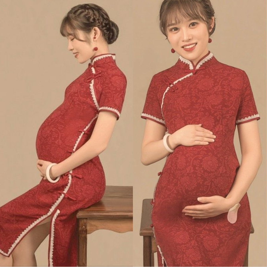 孕妇服装摄影复古古风旗袍影楼孕妇装中国国风影楼服装
