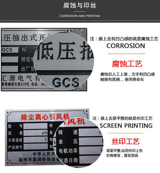 nameplate customization ກົນຈັກອາລູມິນຽມແຜ່ນໂລຫະ sign silk screen corrosion laser engraving ກະດານສະແຕນເລດ UV PVC ການປັບແຕ່ງ