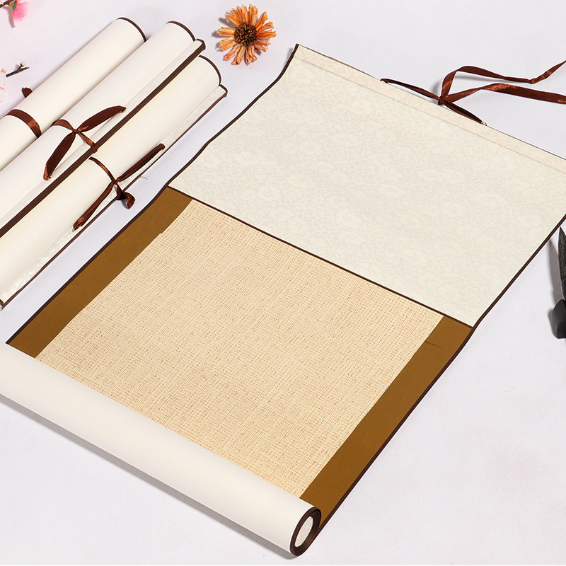 宣纸对联文房装裱书画画轴卷轴挂轴空白毛笔字宣纸