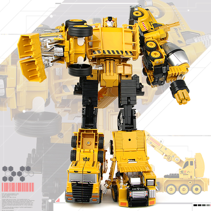 合金版变形男孩玩具金刚工程车汽车人大力神儿童组合体机器人模型
