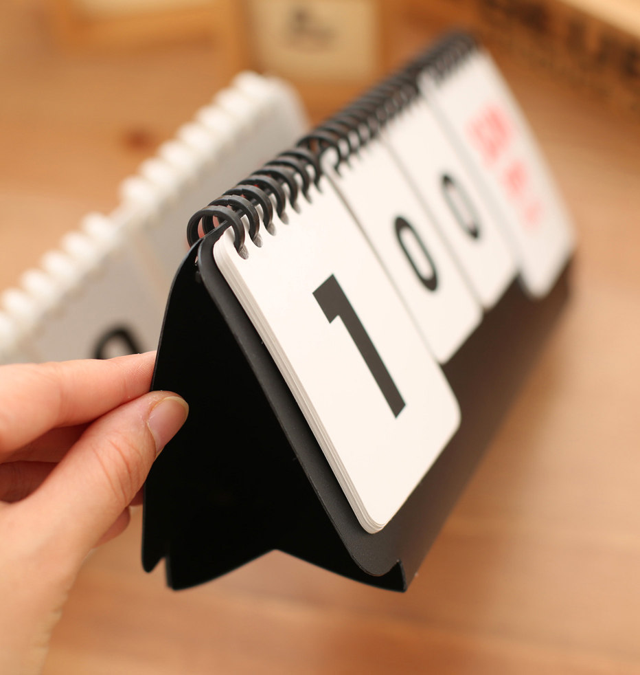 创新创意良品 翻片式 比赛牌万年历 文具e 无印calendar台历架 韩款