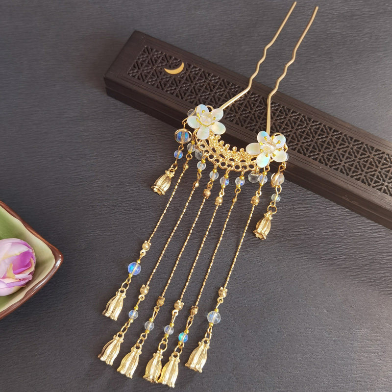 古风明制造型配饰仙气流苏步摇发簪百搭复古发饰