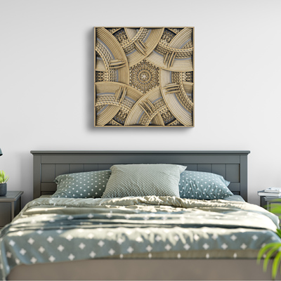 梯木叠雕东南亚立体抽象装饰画ins创意手工壁饰北欧简约木质挂画