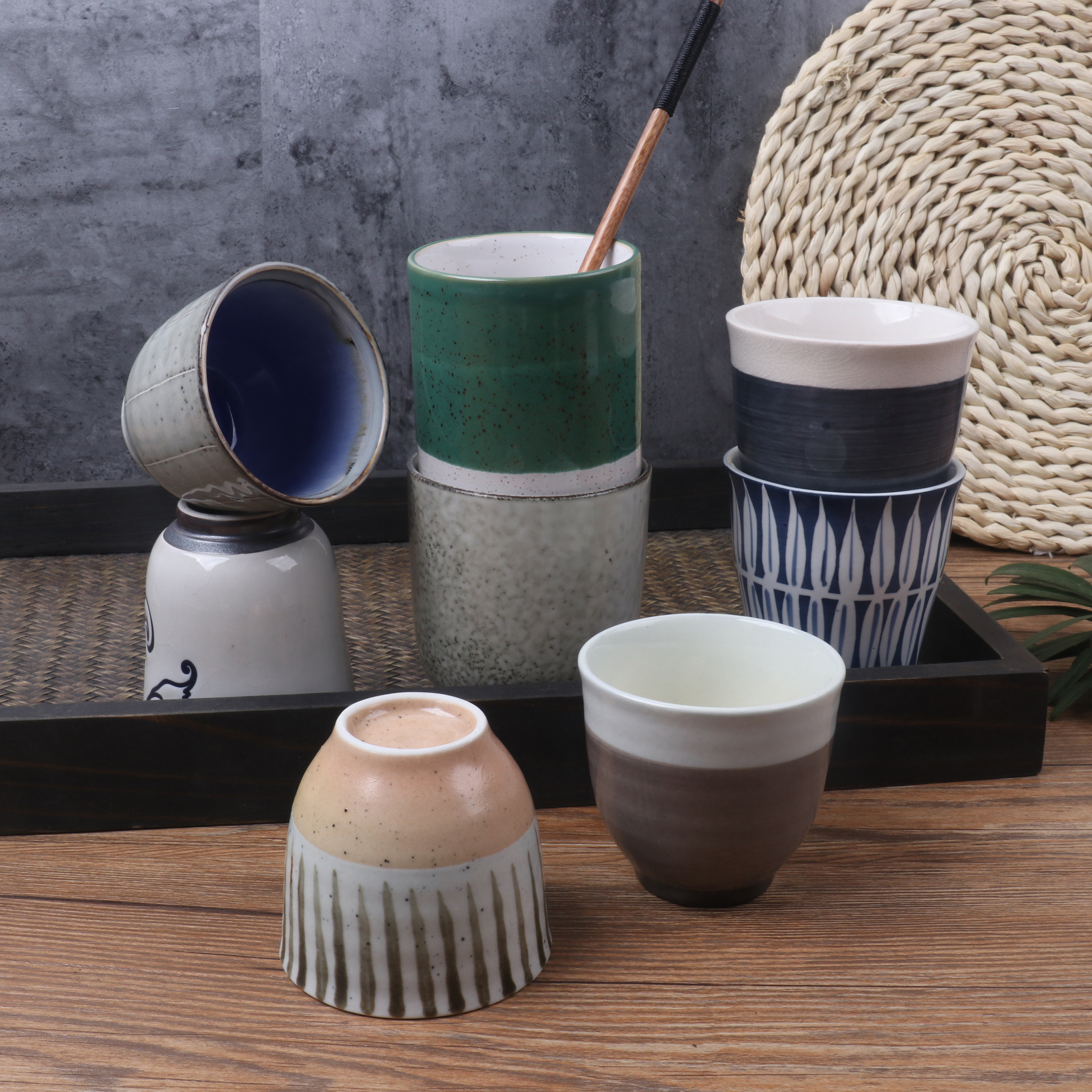 日式创意汤吞杯复古冰裂陶瓷小茶杯主人汤杯杯饮茶杯