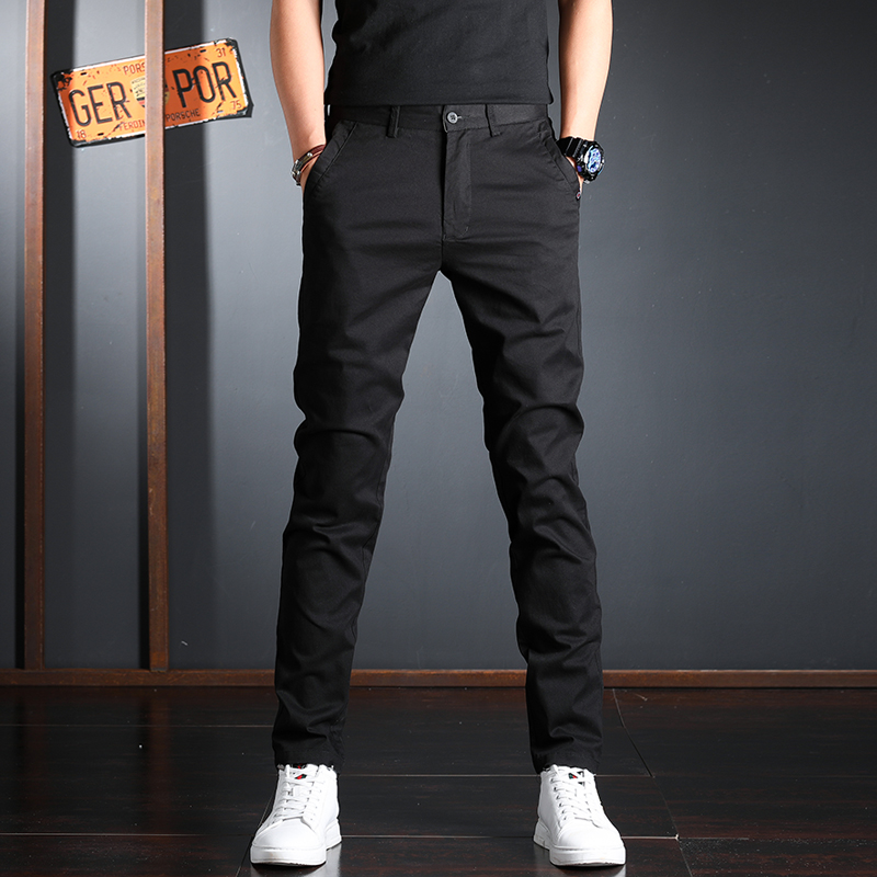 春季休闲裤男商务修身小脚长裤韩版百搭潮流简约弹力上班男裤子