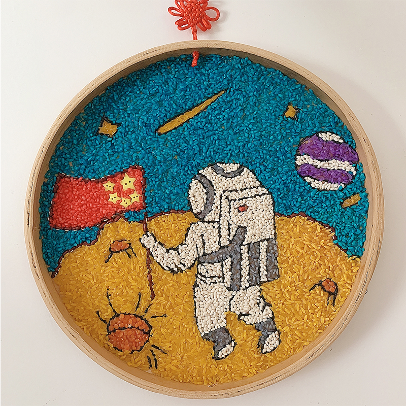 幼儿diy豆子贴画手工工活材料半成品制作作美手工创意粘贴类